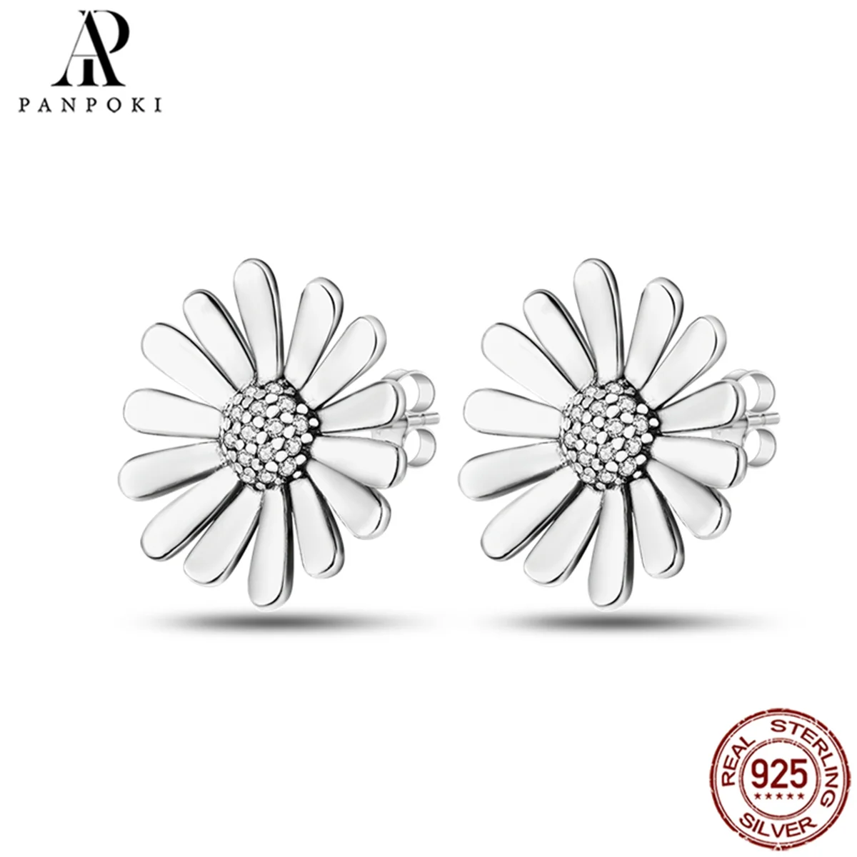 HOT 23 Style Sterling Silver 925 Daisy Flower Women Stud Earrings Original Earrings Ladies Wedding Jewelry Fine Birthday Gifts
