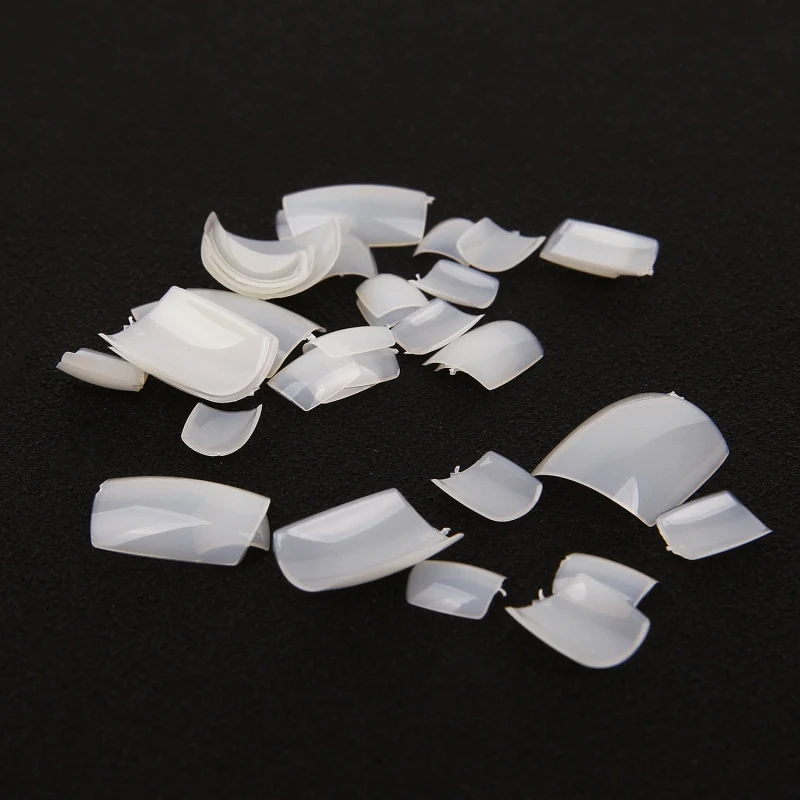 100pcs Full Cover Fake Toenail Natural White Clear Press on Toe Foot Nails Art Tips Artificial Acrylic False Nail Manicure Tools