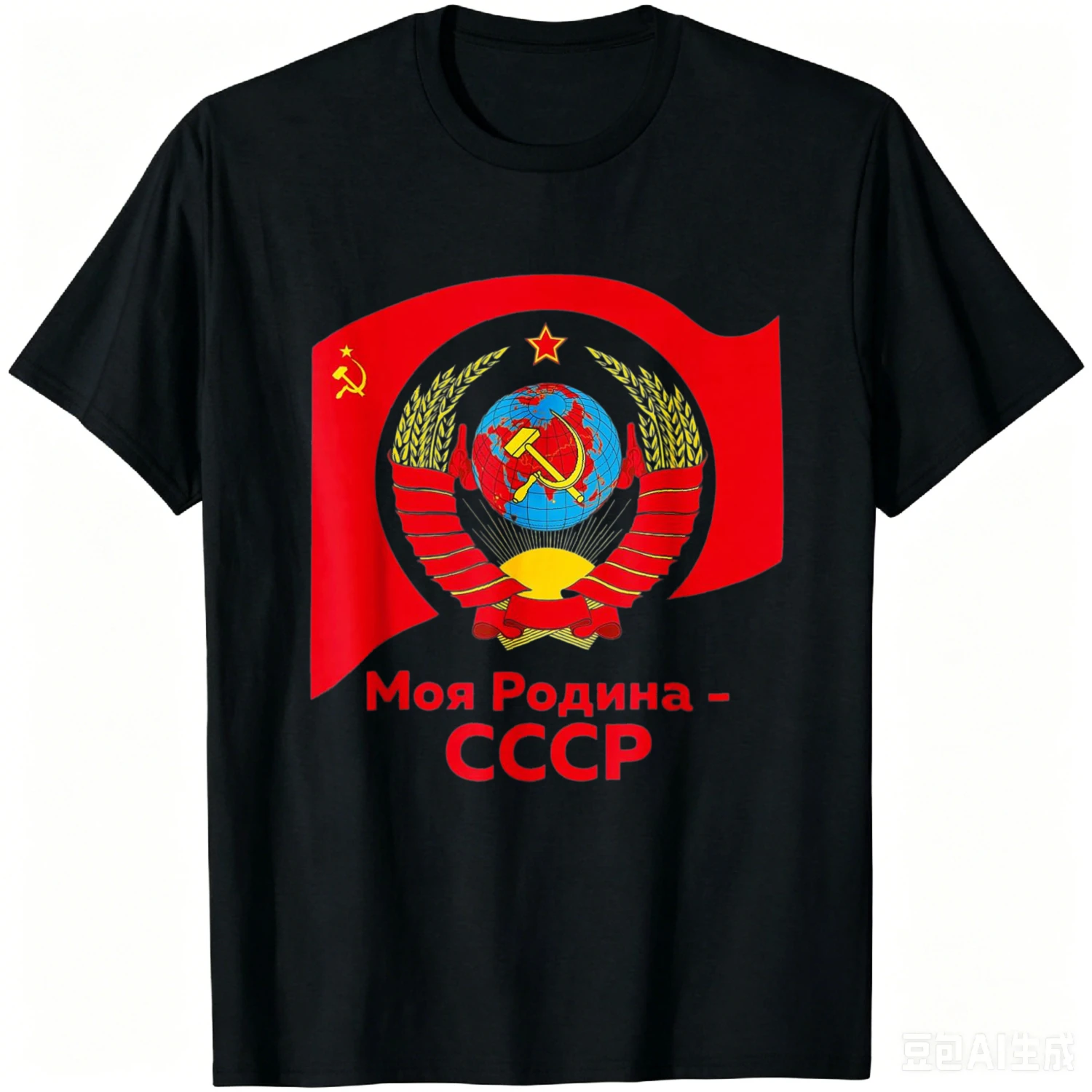 USSR State Coat of Arms of The Soviet Union Russia Gift T-Shirt Streetwear Clothing Tops Graphic Tee Camiseta Hombre