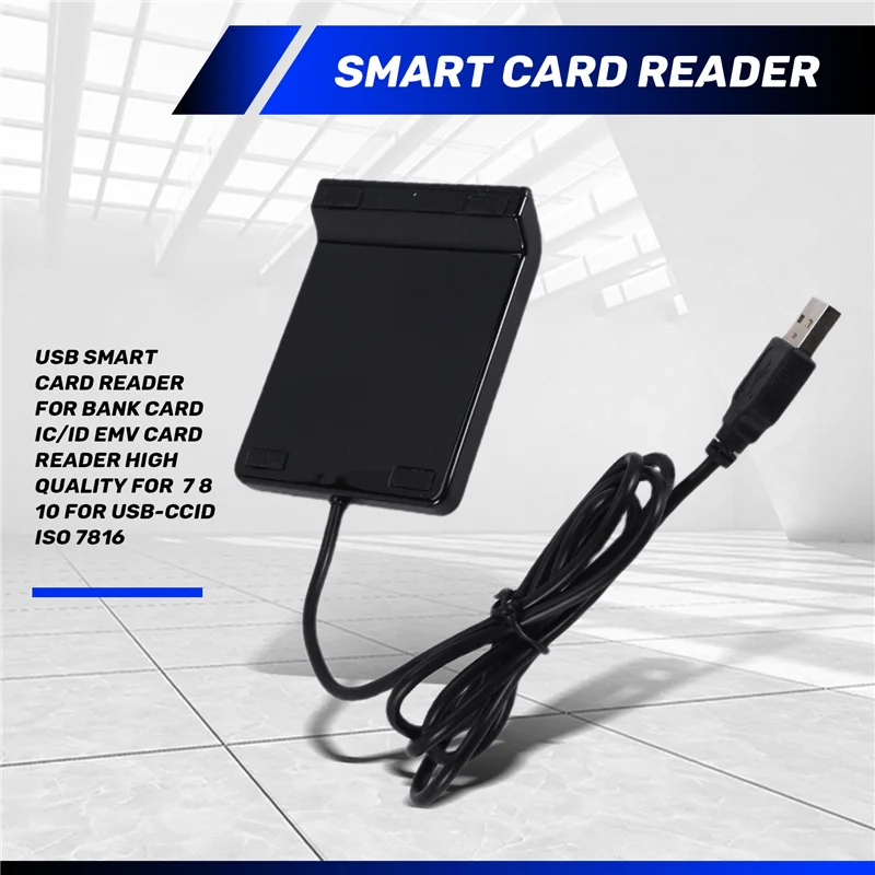 

Устройство чтения карт для банковских карт IC/ID EMV Устройство чтения карт Высокое качество для Windows 7 8 10 Для Linux OS USB-CCID ISO 7816