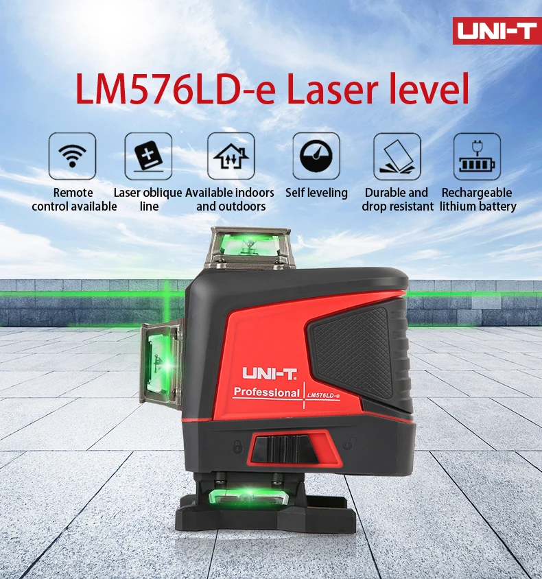 UNI-T LM576LD-e 16 Lines Laser Level Tool Professional 360 Laser Leveling Instrument Laser Level Meter Green Light Level