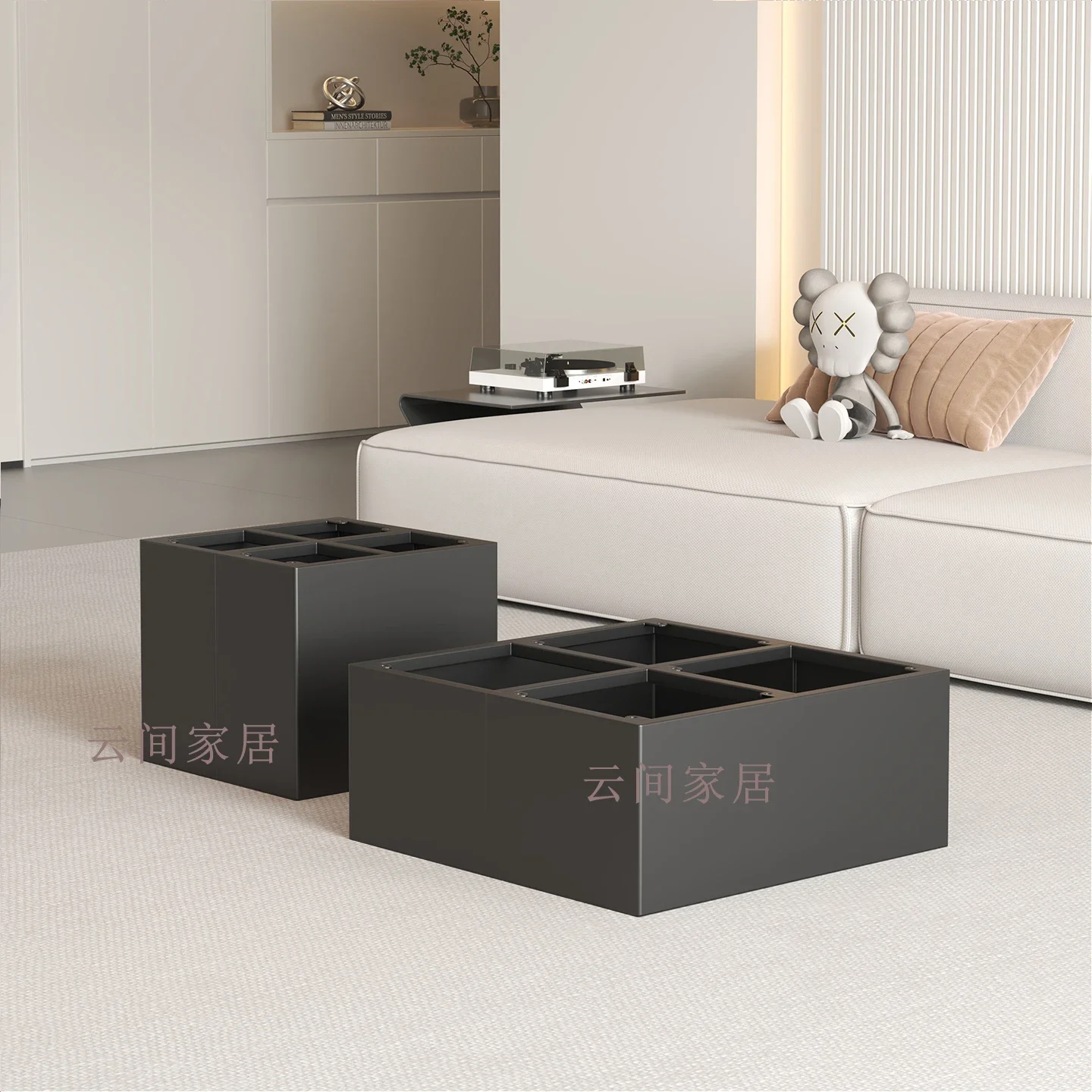 Simple marble table foot bracket stainless steel sofa coffee table tea table frame rock slab Italian suspended square coffee tab