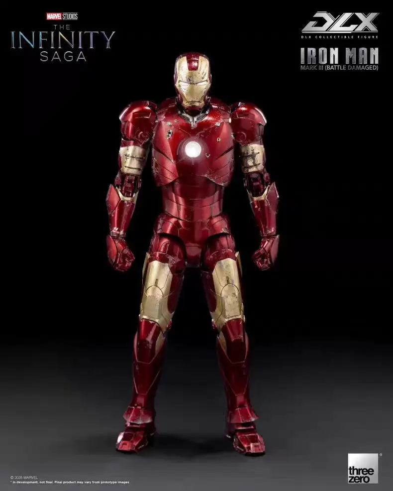 Originele Threezero MARVEL DLX Marvel Studios: The Infinity Saga Iron Man Mark 3 Battle Damaged Anime Fiqure Toy Model
