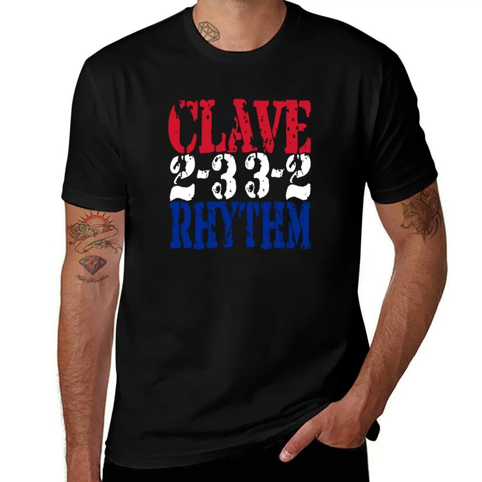 Clave Rhythm Salsa Music T-Shirt Plus Size Gym Sports T-Shirt