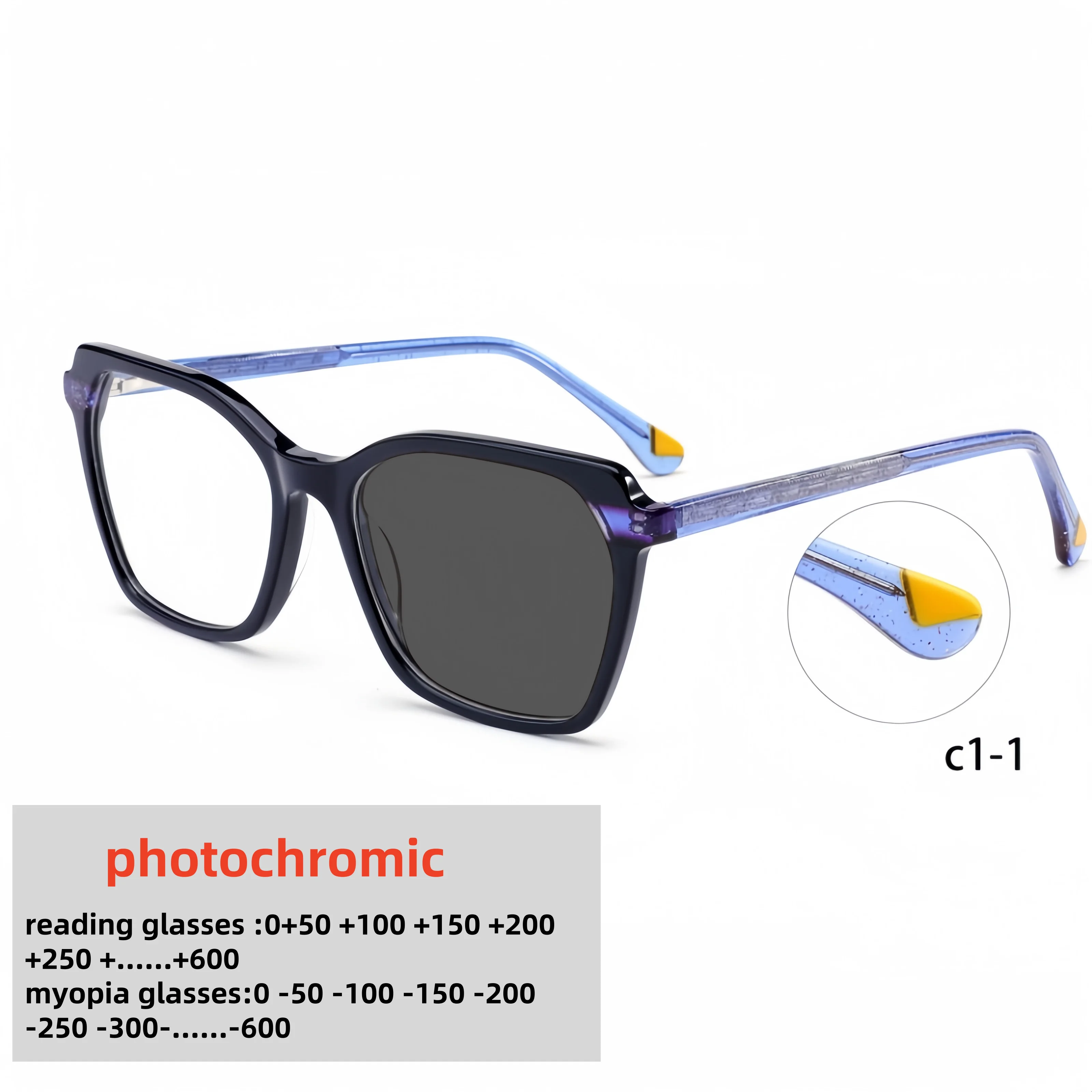 

Vintage Oval Photochromic Glasses Reading Men High Quality Myopia Prescription Glasses