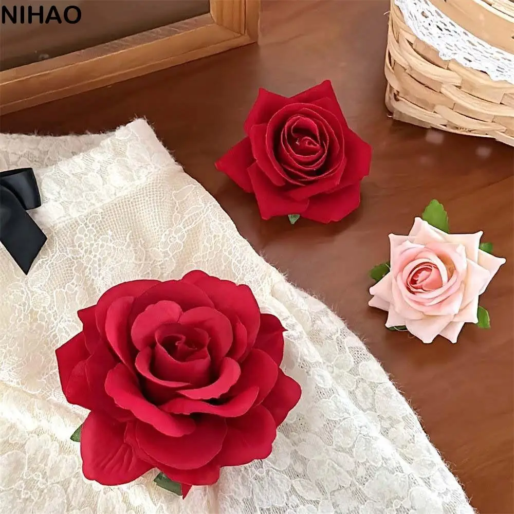 

Cloth Flower Hair Clip Hair Accessories Side Clip Rose Flower Hairpin Seaside Vacation Headwear Pink Girl Hair Clip Seaside