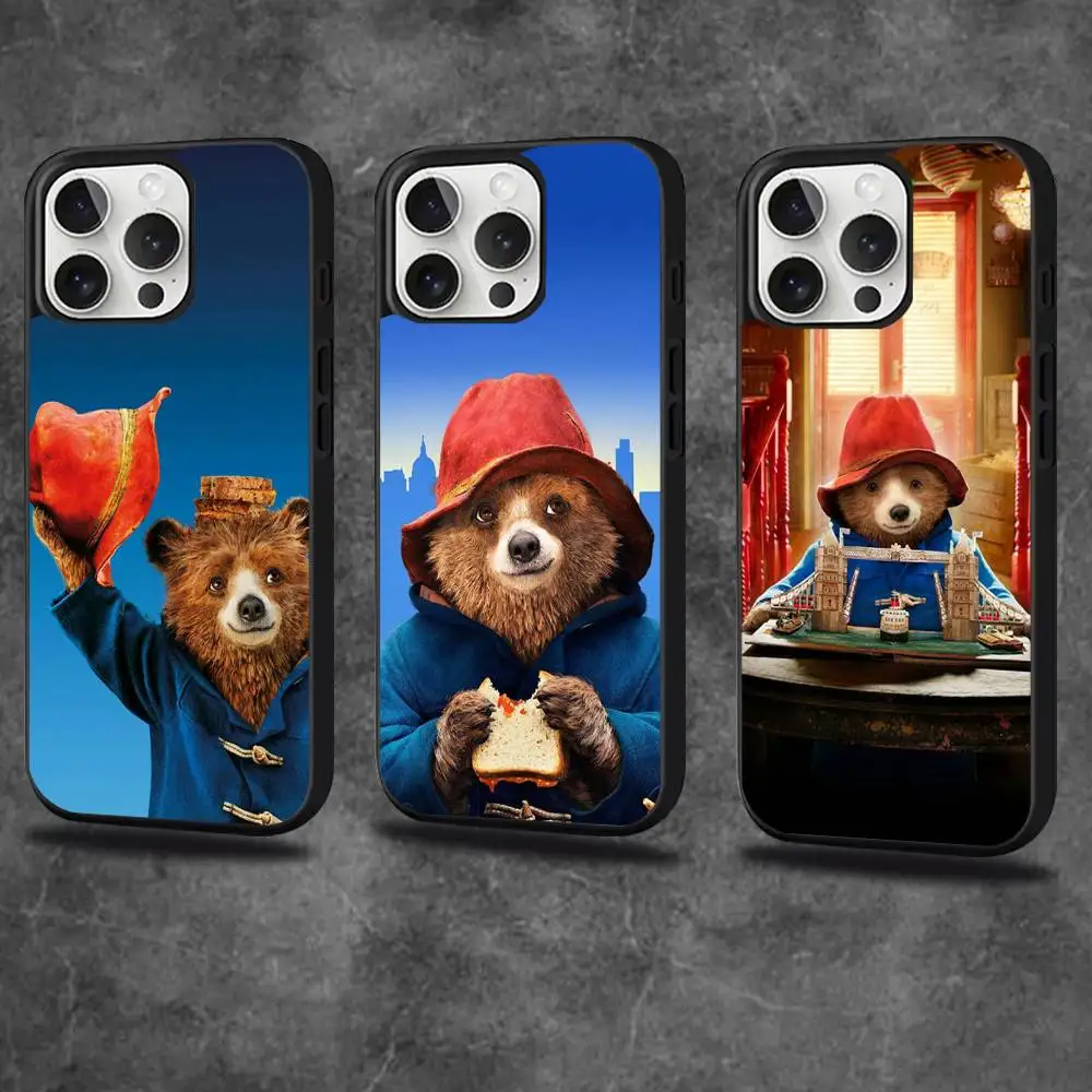 

Cartoon P-Paddingtons Bear Phone Case For iPhone 16,15,14,13,12,11,Pro,Max,Plus,Mini,SE4,E Magnetic Magsafe Wireless Charging