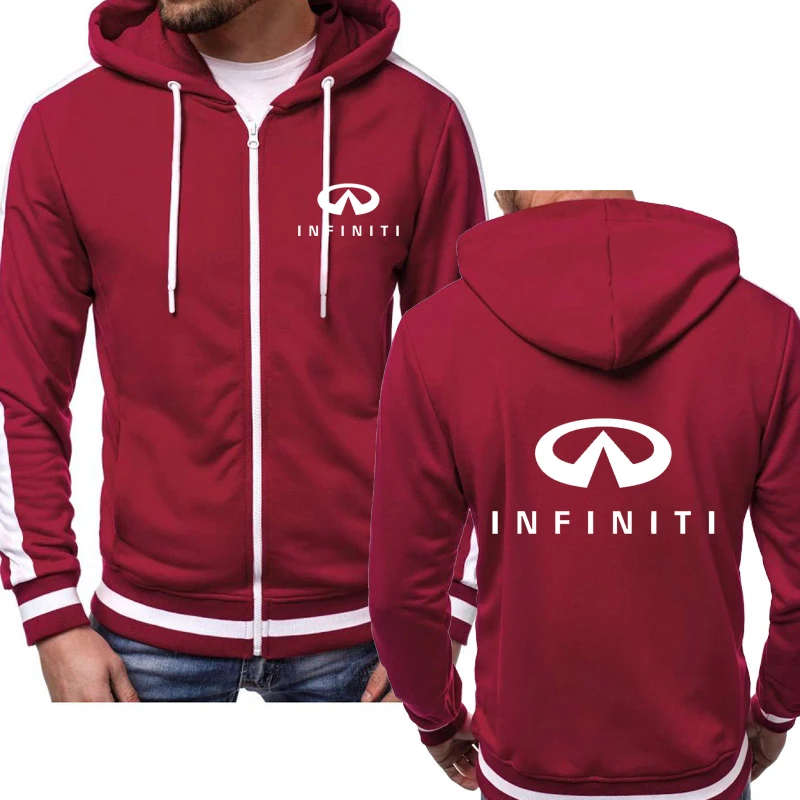 Men's Jacket Outwear Infiniti Logo Print Sweatshirt Casual HipHop Hooded Jacket High Quality Spring Autumn Tops Outwear