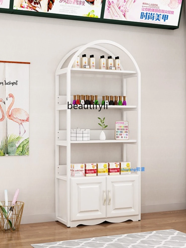 Beauty Salon Product Display Cabinet Shelf Nail Cabinet Cosmetics Display Shelf Skin Care Products Container