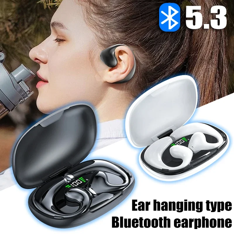 

Wireless Earphones Ear Hook Bluetooth Earbuds TWS HD Headphones Gaming Touch Control Sport Headset with Mic Long Battery Life