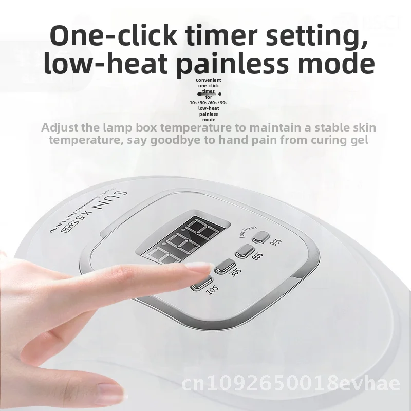 150W Nail Phototherapy Machine Sunx5Max LED Screen Display Professional Nail Lamp for UV Gel Polish Curing White Color