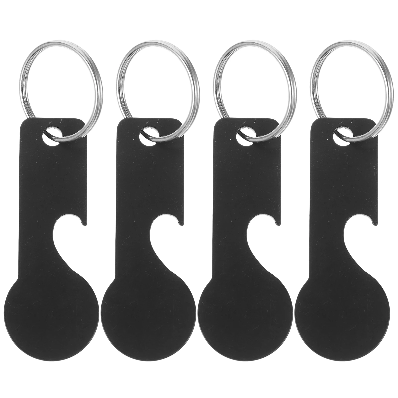 

4Pcs Shopping Trolley Tokens Shopping Cart Token Coin Keychain Trolley Keyring Hook Unlock Release Key Removers Bottle Opener