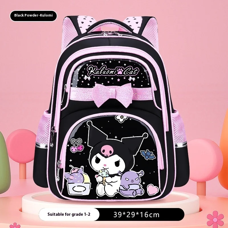 Sanrio Kuromi mochila con gran capacidad para reducir el peso, mochila para niñas con protección de la columna vertebral, mochila para niños