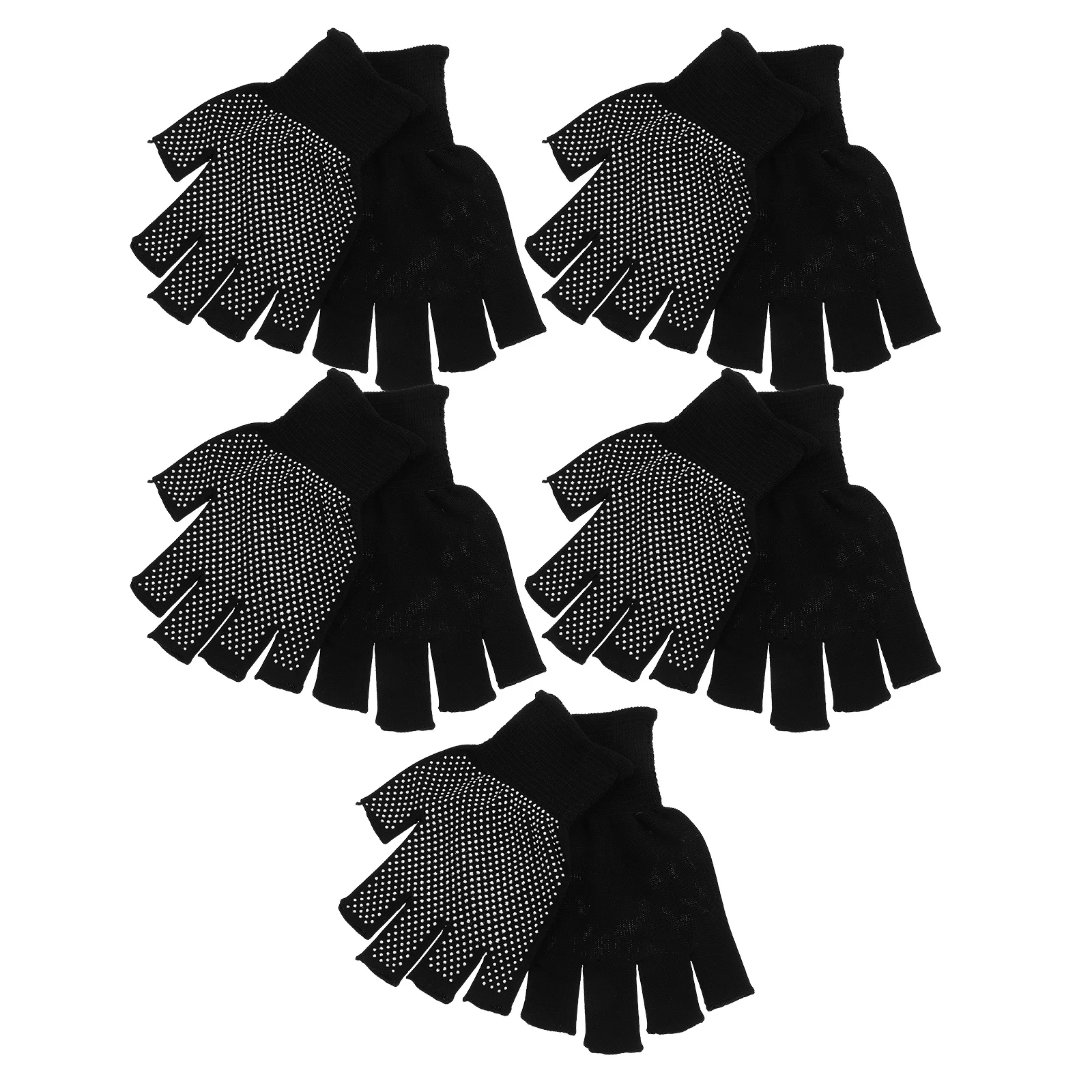 5 Pairs Warm Winter Gloves Half Finger Non Slip Breathable for Men Women Outdoor Indoor Work Driving Bike Tasks