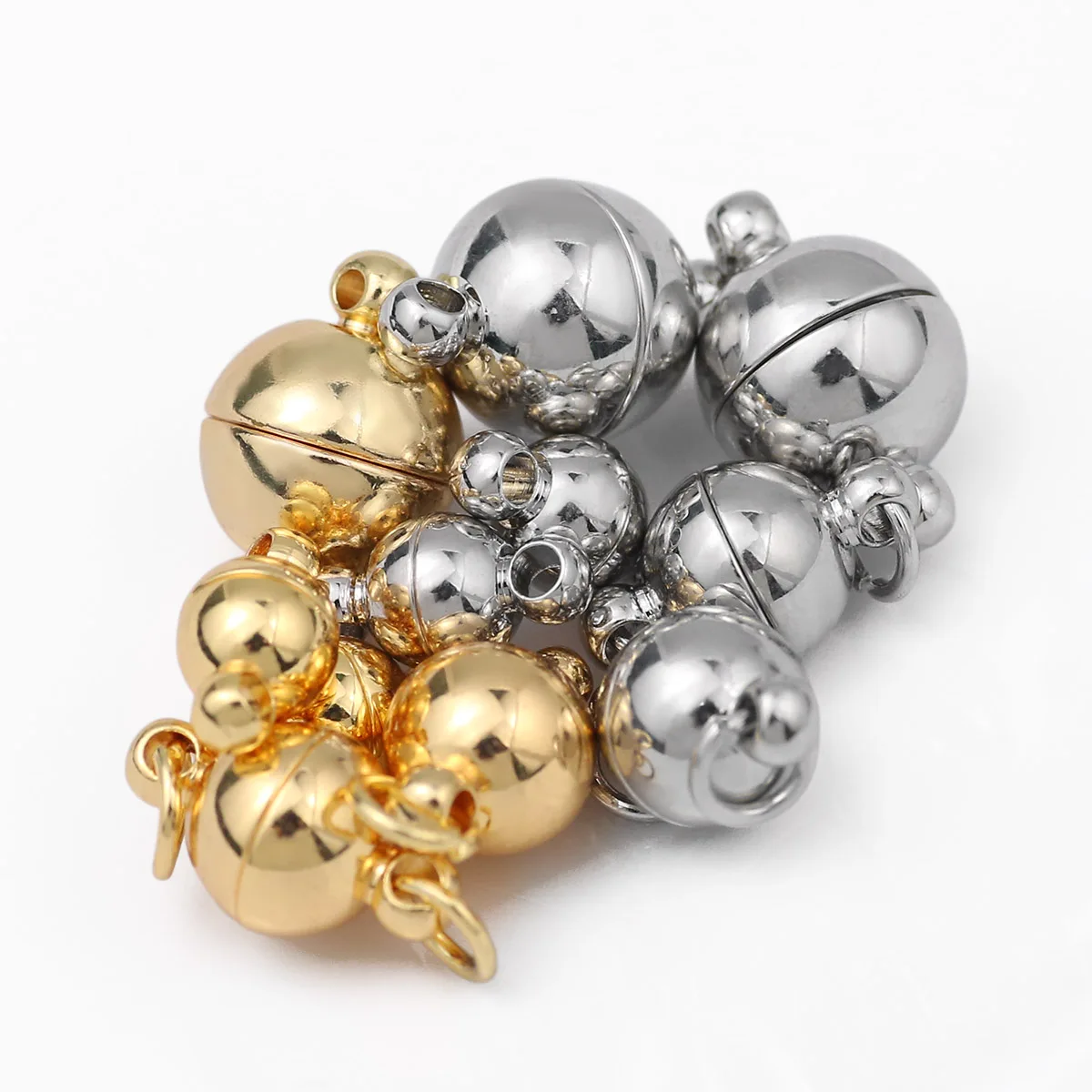 

6/8/10 мм золотисто-белый цвет K, медная магнитная застежка для изготовления ювелирных изделий, подвески, браслет, ожерелье, брелок-капля, аксессуары «сделай сам»