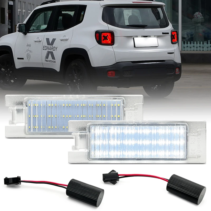 2Pcs For Jeep Renegade 2015-2021 White LED Number License Plate Light Replace OEM 68247166AA