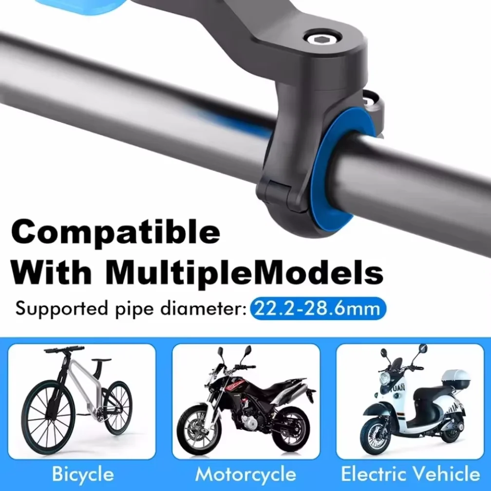 Supporto per Telefono da Moto per Manubrio 360° ° Supporto Rotante per Bicicletta, Supporto di Sicurezza per Navigazione, Supporto Antiurto per Telefono da Moto