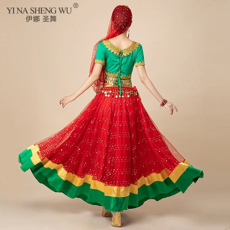 Indian Dance Belly Dance Costumes Swinging Skirts Group Dance Performance Costumes Adult Women Oriental Dance Costumes