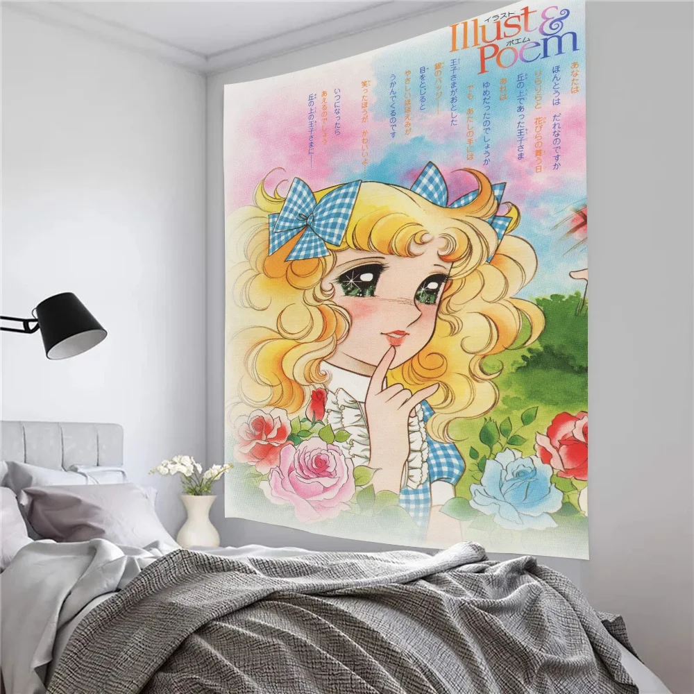Anime Manga Candy Thema Geburtstag Party individuelle Dekoration Hintergrund Tuch Cartoon Stil Pull Flag Hintergrund Dekoration Veranstaltungsort