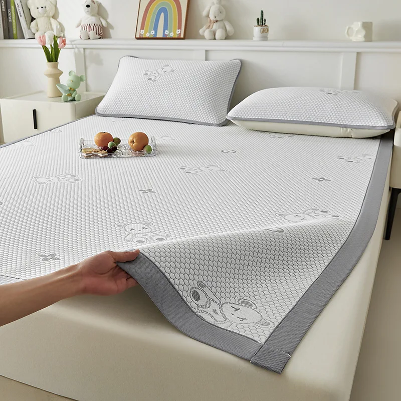 Class A Baby Ice Silk Beaded Mat 3PCS Set – Foldable Washable Latex Cooling Pad, Soft Air Conditioning Mat for Crib