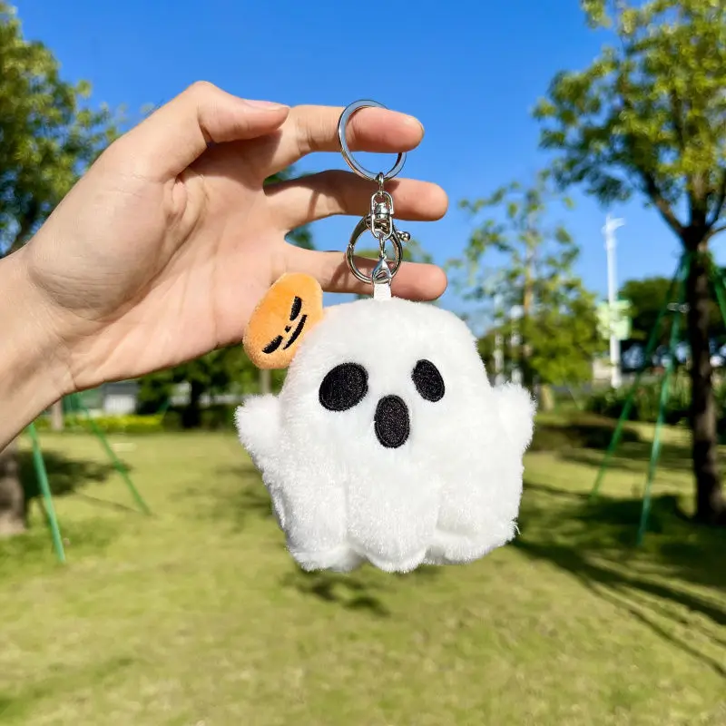 Breloque de sac d'halloween 15cm, jouets en peluche d'halloween, Adorable pendentif de personnage de citrouille fantôme en peluche pour femmes et hommes, sac à main
