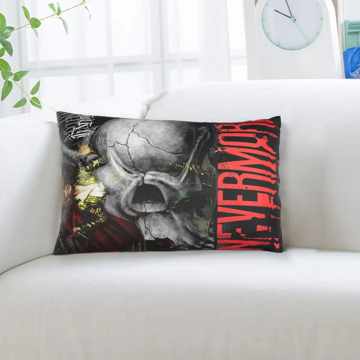 Nevermore Skeleton Mylene Farmer Rectangle Pillowcase Cushion Cover Decorative Bedroom Bed Home Comfort Throw Pillow