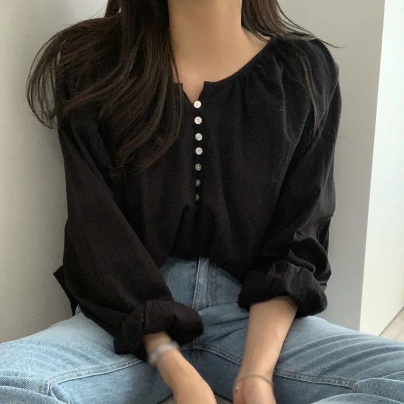 Spring Summer Elegant Vintage Office Lady Fashionable Korean FashionWomen\'s Blouses Wild Shirts Tops