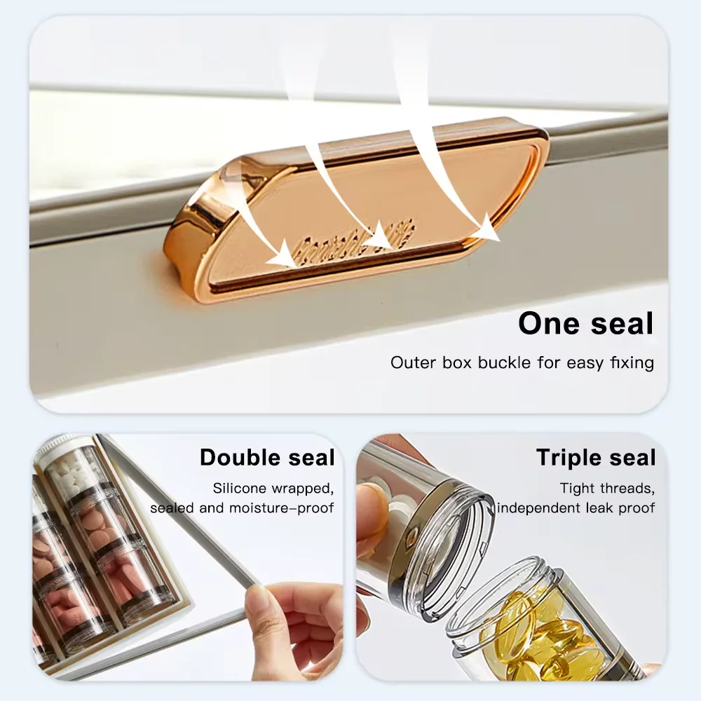 7 Days Portable Medicine Case 3/21Grids Pill Box Pill Container Transparent Sealed Storage Travel Pill Box Splitters Medicine