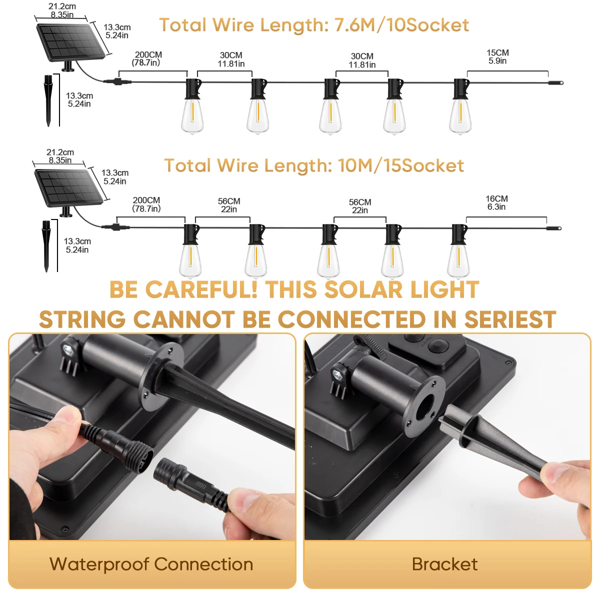 LED ST38 Solar String Light 12V 1W Waterdichte String Fairy Lights Onbreekbaar voor Garden Party Solar Lights Outdoor Decoratief