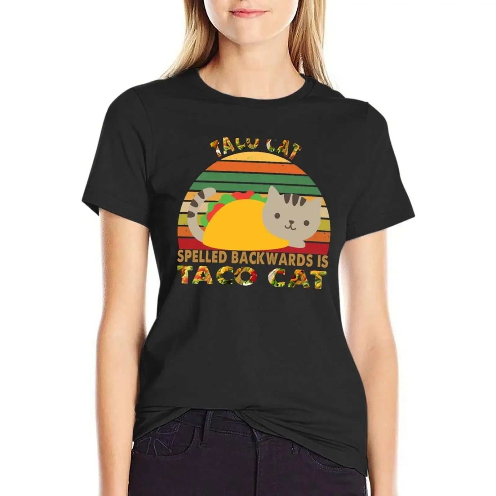 

TACO CAT SPELLED BACKWARDS IS TACO CAT CINCO DE MAYO MEXICAN GIFTS T-Shirt funny summer tops oversized Summer Women's clothing