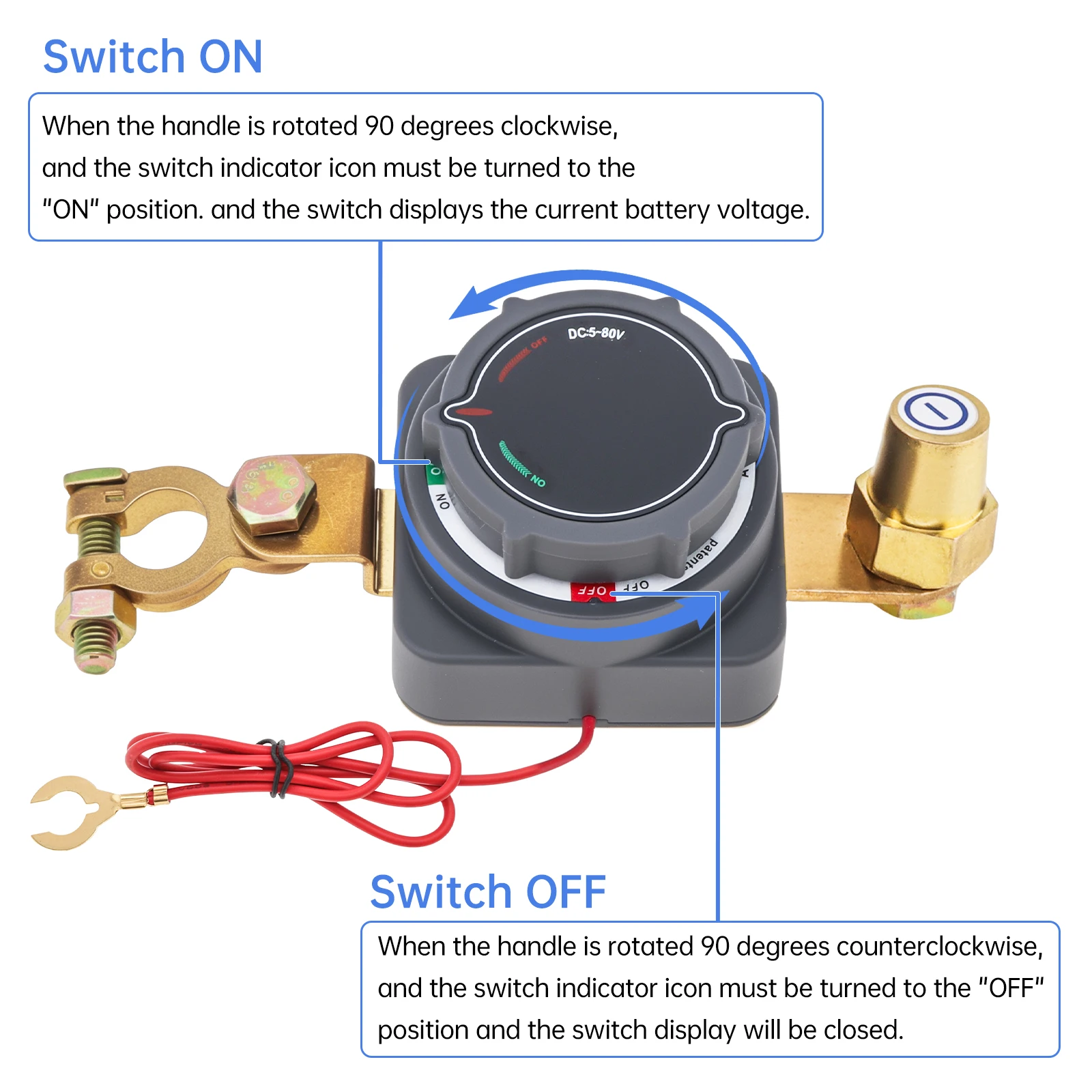 DC 5-80V 300A High Power Master Isolator On Off Kill Switch for Car Rv Yachts Heavy Trucks 2000A Cut Shut Off Switch