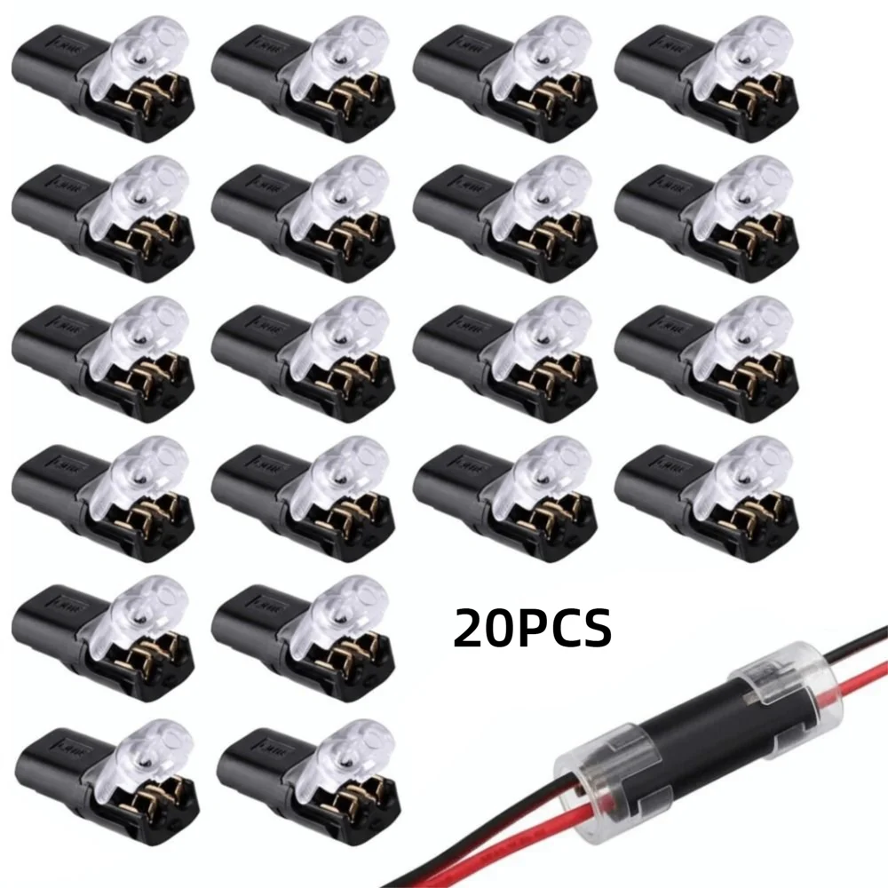 2pin Pluggable Wire Connector 18-24AWG Non Stripping Spring Scotch Lock 22-20AWG Solderfree Crimp Terminal Block