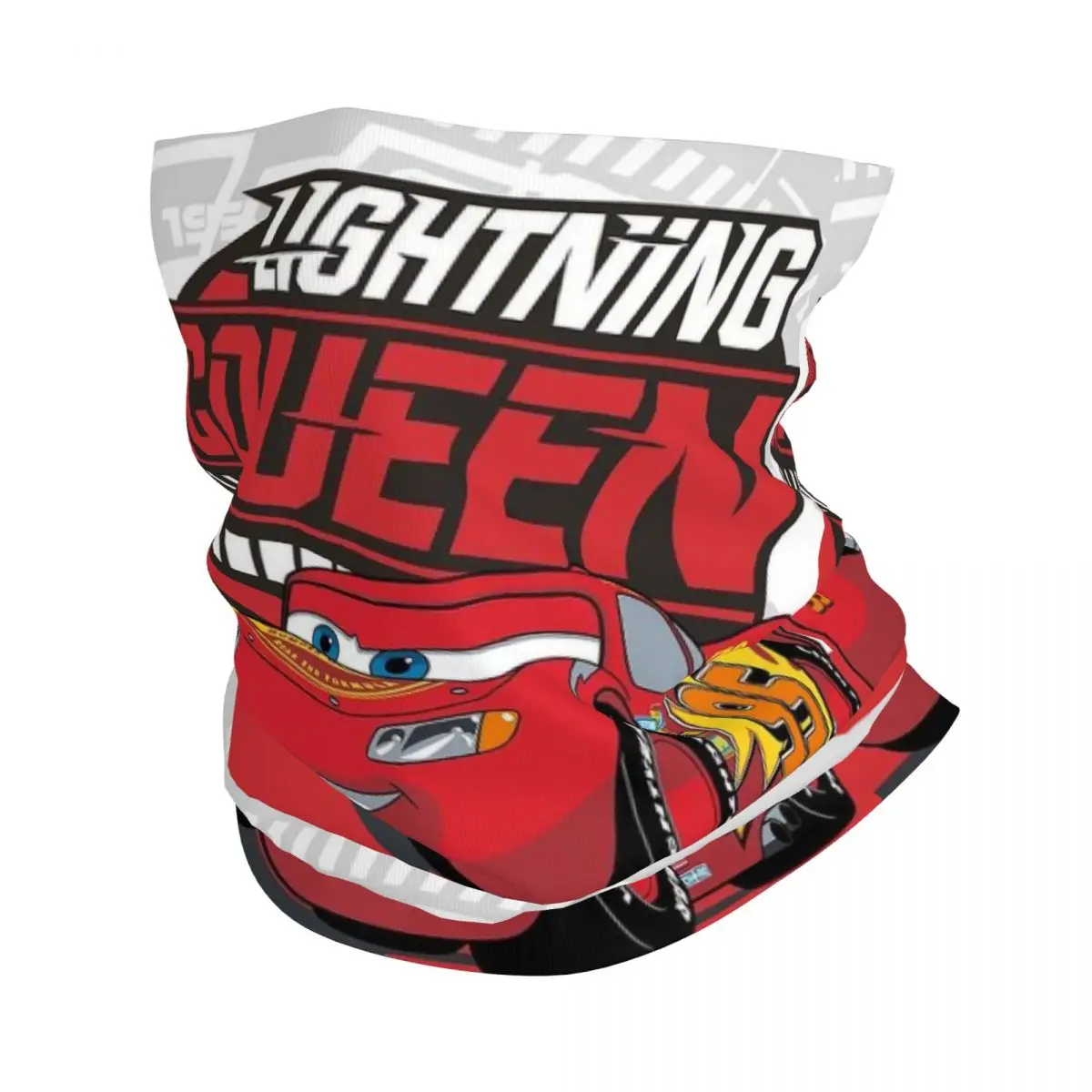 Custom Lightning Mcqueen Bandana Neck Gaiter Windproof Face Scarf Cover Women Men Cars Headband Tube Balaclava