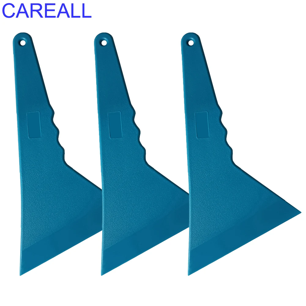 CAREALL 3pcs Triangle Plastic Squeegee Scraper for Vinyl Car Wrapping Window Film Tint Carbon Fiber Sticker Installation Tool