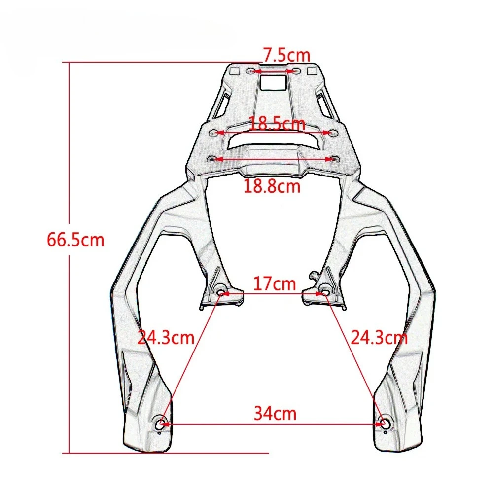 Motorcycle Luggage Rack for Honda XADV 750 XADV-750 2017-2020 Bracket Rear Luggage Rack Frame Cover Panel Holder Shelf Support