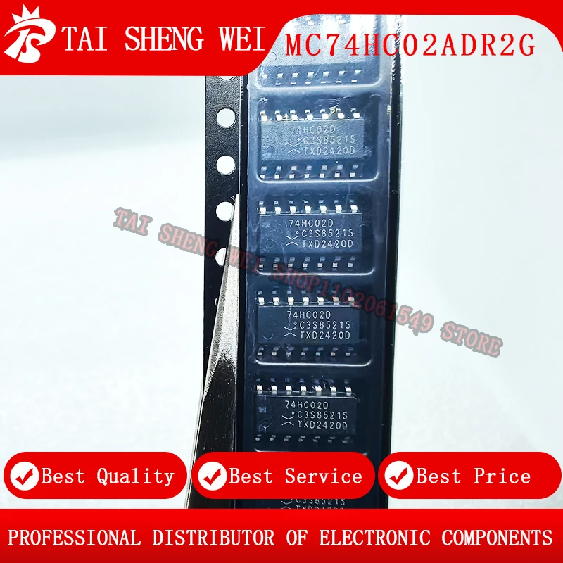 10pcs, brand new original HC02D MC74HC02ADR2G printed 74HC02D SOP-14 logic chip brand new