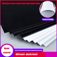 Thickness 1/1.5/2/3/4/5mm Black/White ABS Plastic Board Model Sheet Material for DIY Model Part Accessories  100*200mm 200*300mm