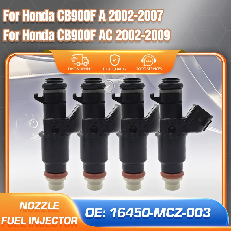 

Set of 4pcs Fuel Injectors Nozzle For Honda CB900F A 2002 2003 2004 2005 2006 2007 Honda CB900F AC 2002-2009 Parts 16450-MCZ-003