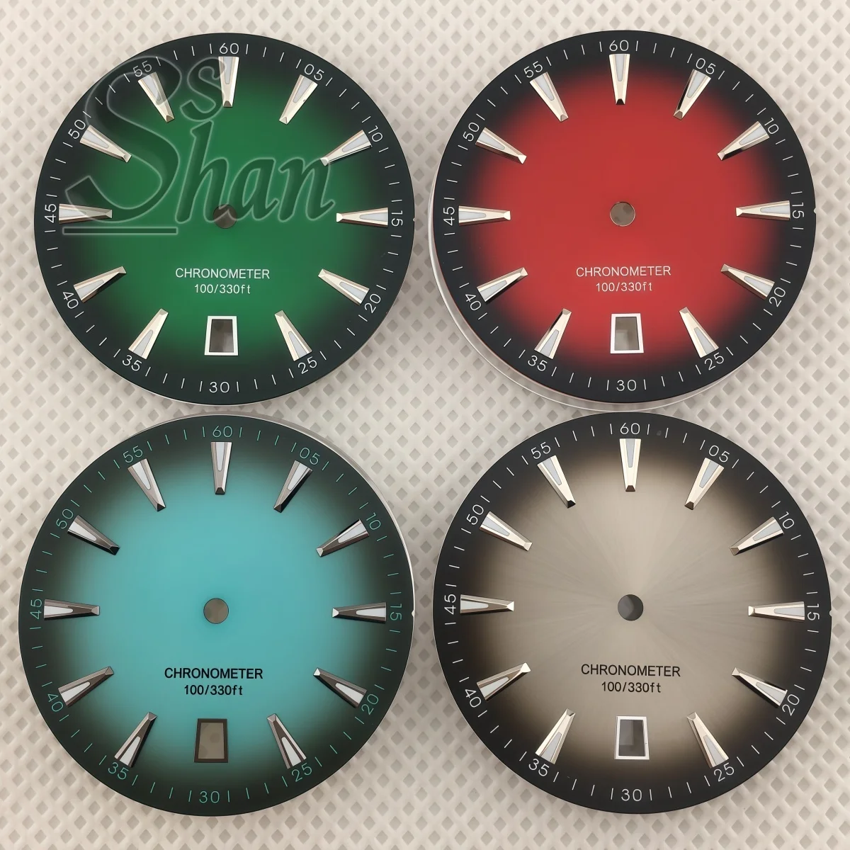 33mm Gradient Dial with Luminous Markers Date Window at 6 O'clock Watch Modification Parts Compatible with NH35A for Men's Watch