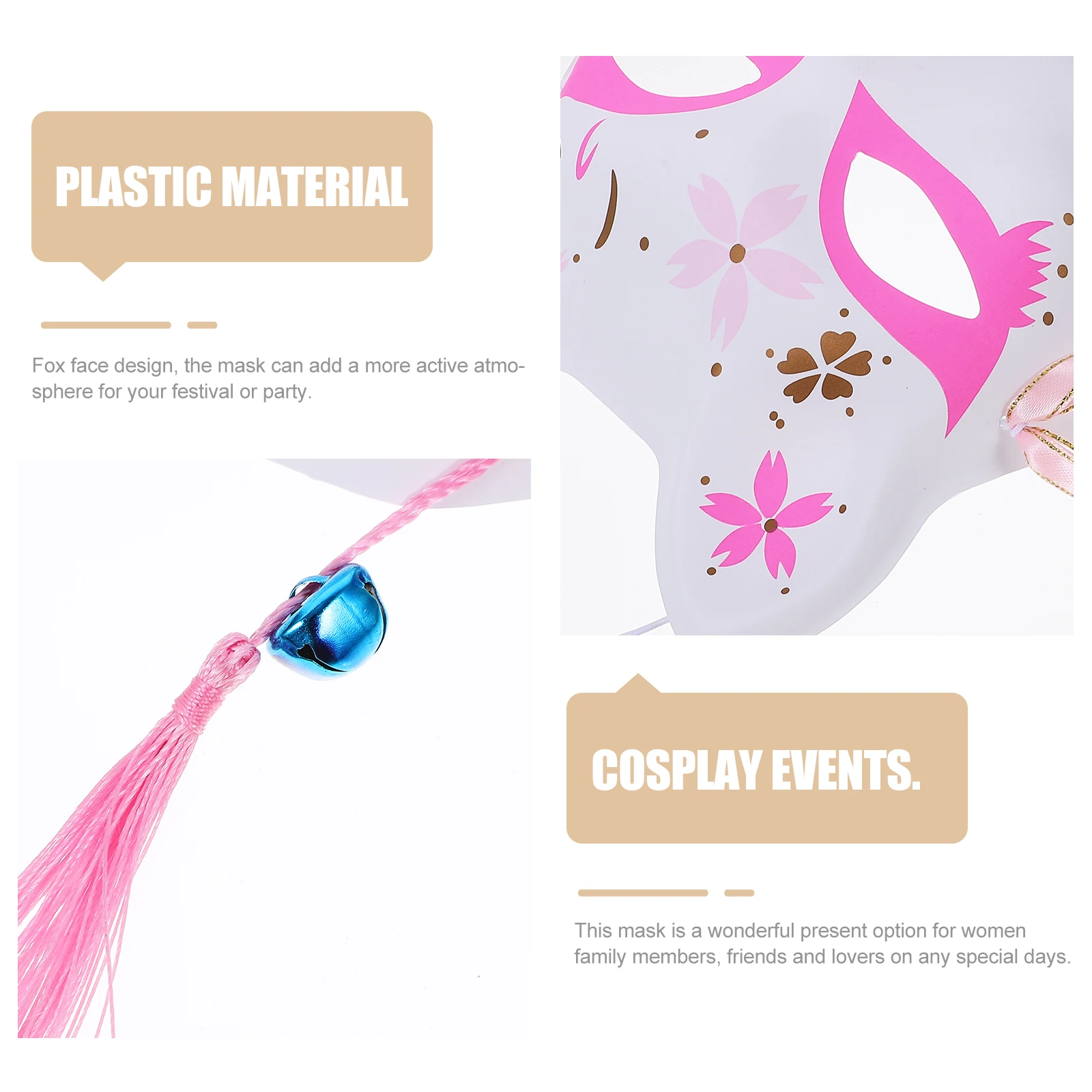 

2 Pcs Half Face Mask Animal Party Halloween Fox Adult Masks Costume for Adults Accessories Masquerade