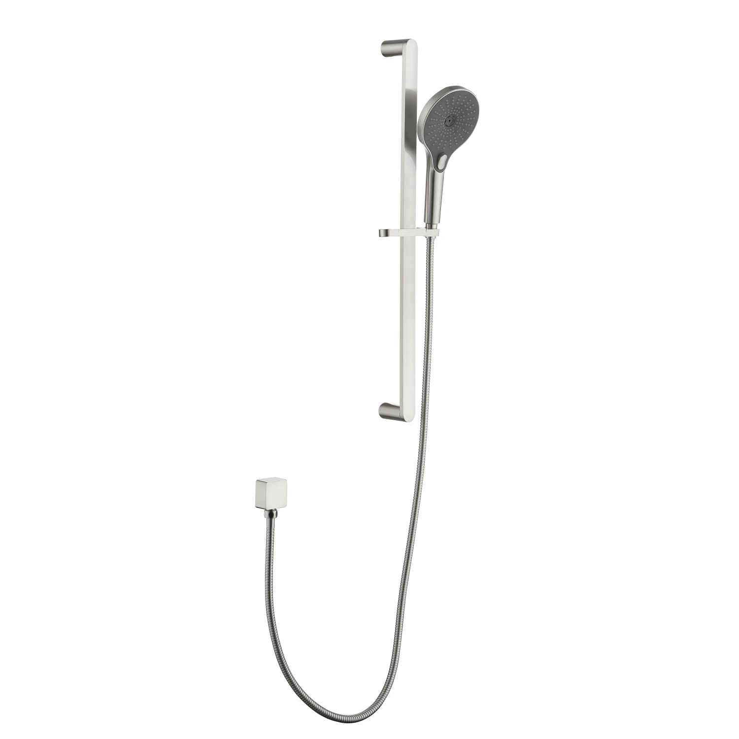 

Stainless Steel Slide Bar Grab Rail with Handheld Shower Head and 69-Inch Hose