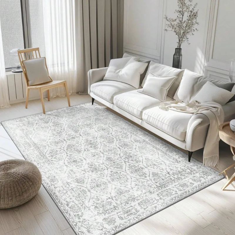 Modern Abstract Large Living Room Carpet Simple Grey Decoration Bedroom Mat Bedside Washable Easy Cleaning Sofa Table Area Rug