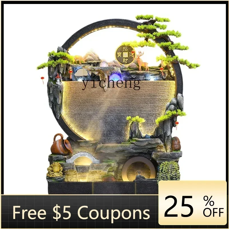 BJ-9  Entrance Water Curtain Wall Running Water Wall Screen Gourd Circulating Water Fountain Waterfall Lucky Ornament