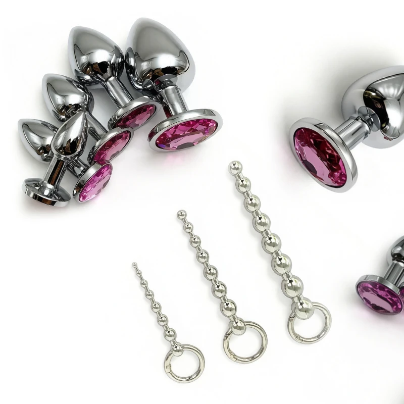 Beginner Full Set 5 Size Metal Anal Plug,3 Size 8 Beads Urethral Dilator,Adult Sex Toys Kit,Beginner To Expert,Valentine's Day