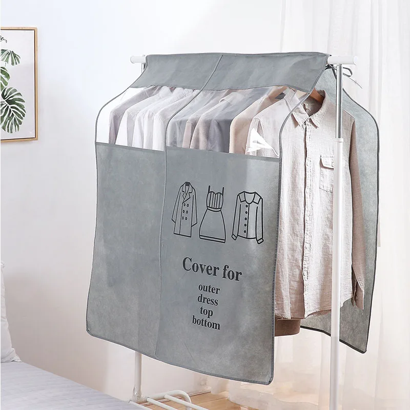 Clothes Hanging Dust Cover Visible Dress Suit Coat Storage Bag Large Capacity Wardrobe Clothes Organizer Household Storage Tool