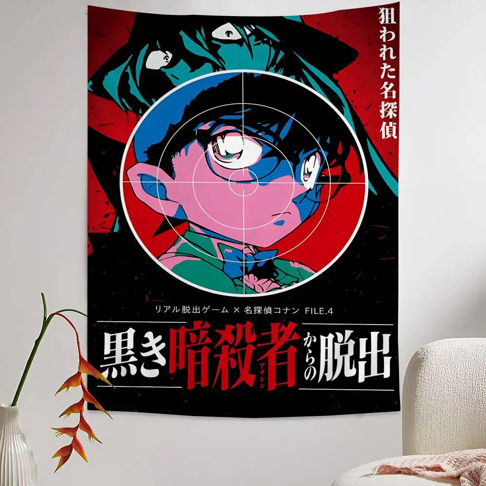 Mystery Detective C-Conan Printed Large Wall Tapestry Indian Buddha Wall Decoration Witchcraft Bohemian Hippie Wall Art Decor