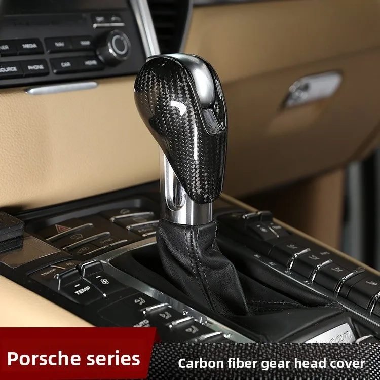 

Углеродное волокно для Porsche Macan 911 Cayman Boxster 718 Panamera Cayenne, автомобильная консоль, ручка переключения передач, крышка рамки, автомобильная наклейка