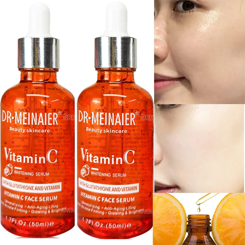 50ml*2pcs Vitamin C Face Serum, Brightens, Hydrates and Reduces Signs of Aging, with Vitamin C, Hyaluronic Acid for Glowing Skin