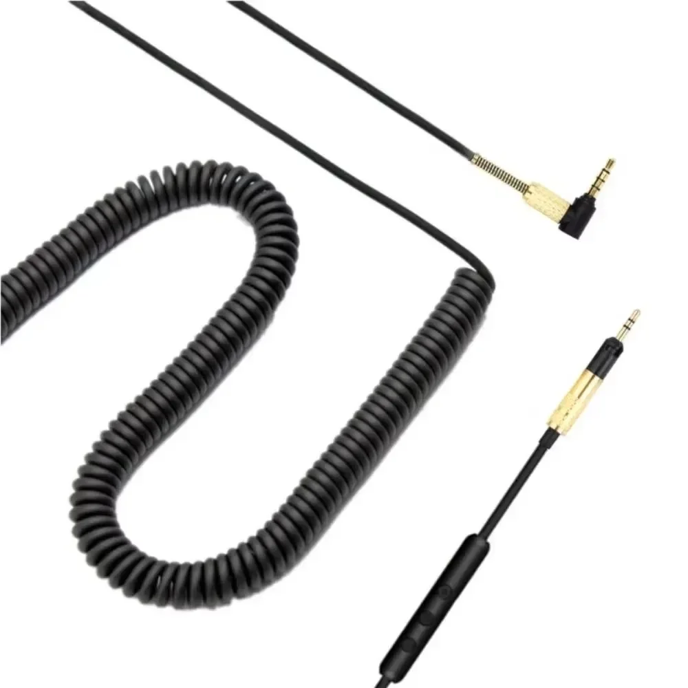 Cabo de extensão de mola de áudio estéreo de substituição OFC para fones de ouvido Audio-Technica ATH-PRO5X