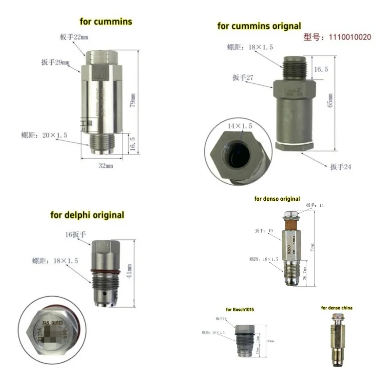 

Common Rail Pressure Limiting Valve Relief 028 015 for Denso Delphi Cummins